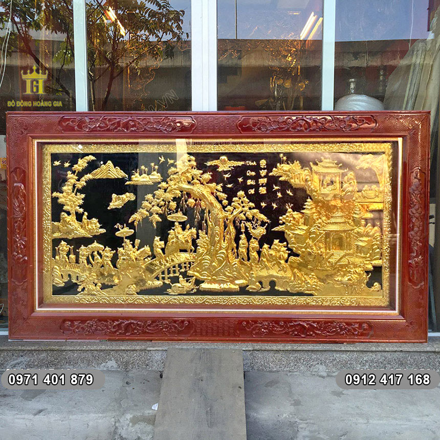 Bức tranh vinh quy được chế t&aacute;c ho&agrave;n to&agrave;n theo phương thức th&uacute;c thủ c&ocirc;ng